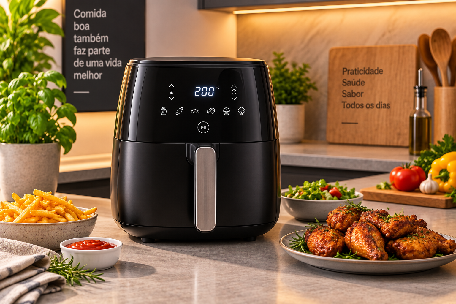 Air Fryer moderna em cozinha