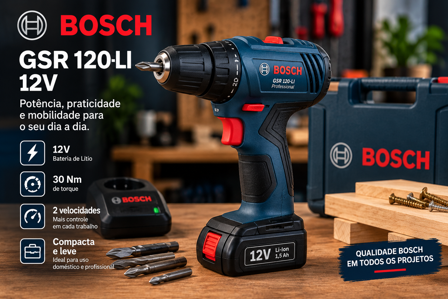 Parafusadeira e furadeira Bosch GSR 120-LI 12V