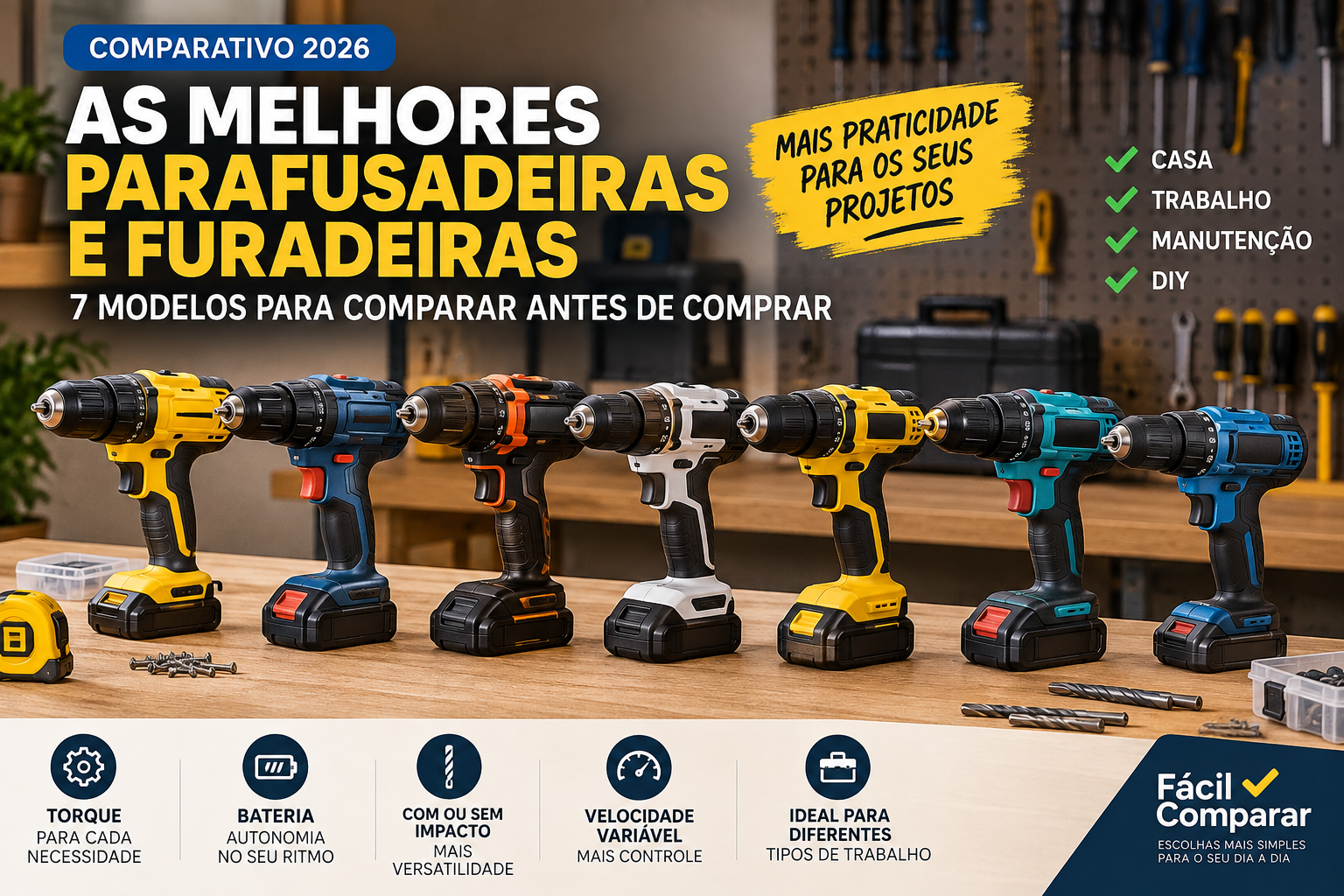 Melhores parafusadeiras e furadeiras de 2026: 7 modelos comparados