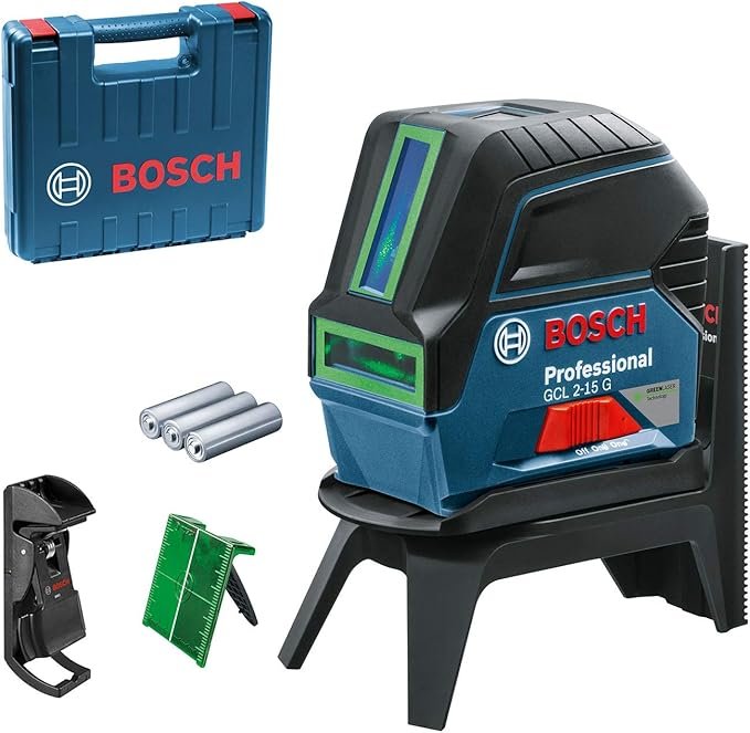 Bosch GCL 2- 15 G - Combinação de linhas verdes com pontos de prumo