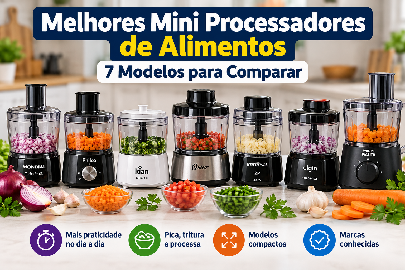 Melhores mini processadores de alimentos com 7 modelos para comparar