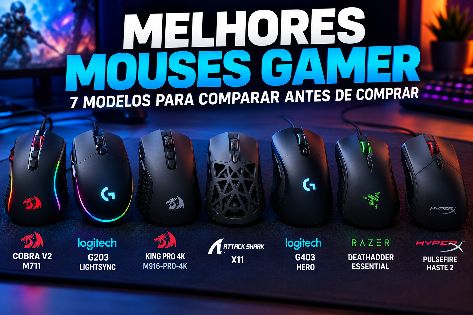 Melhores mouses gamer com 7 modelos para comparar antes de comprar